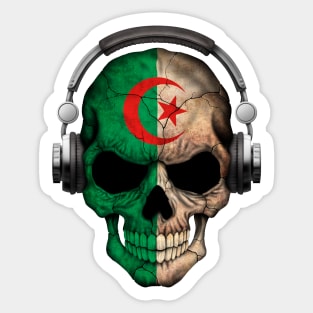 Dark Skull Deejay with Algerian Flag Sticker